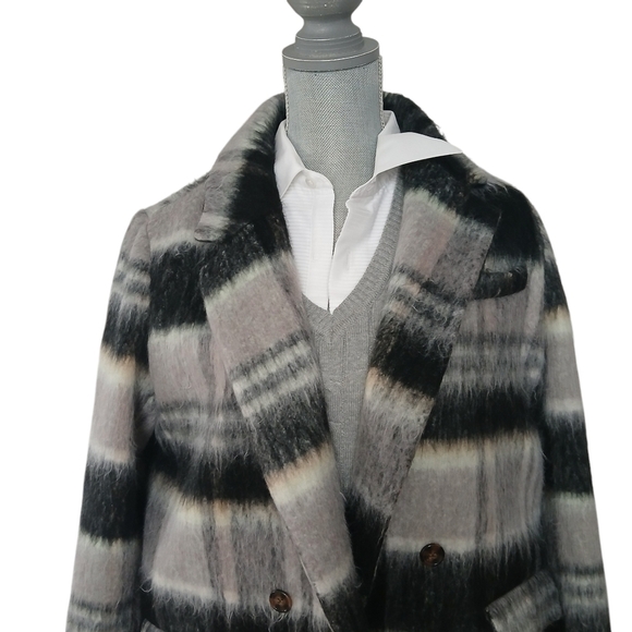 Vintage Forever 21 Jacket Duster All Over Curve Long-Line Overcoat - Picture 1 of 15